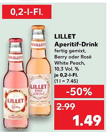 LILLET Aperitif-Drink - Berry oder Rosé White Peach