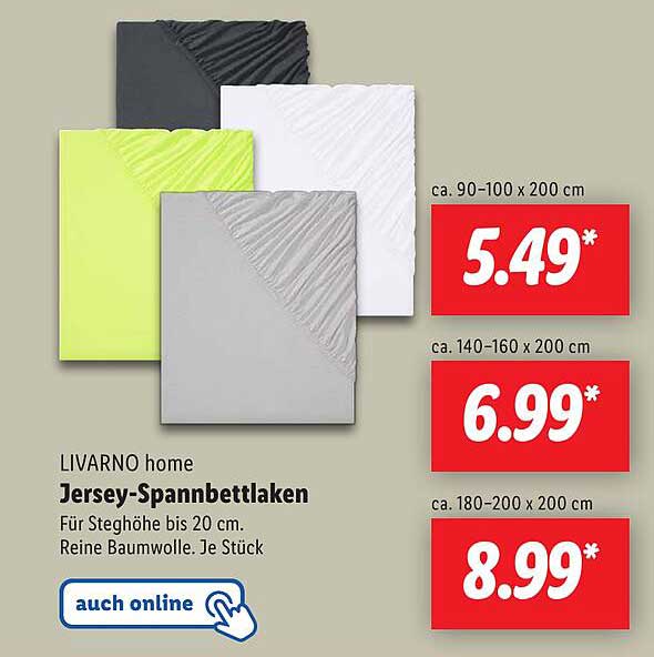 LIVARNO home Jersey-Spannbettlaken