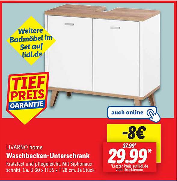 LIVARNO home Waschbecken-Unterschrank