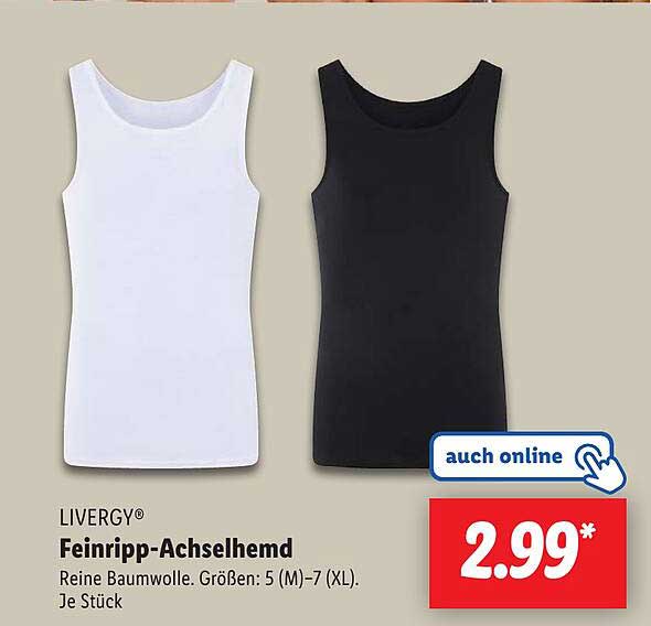 LIVERGY® Feinripp-Achselhemd