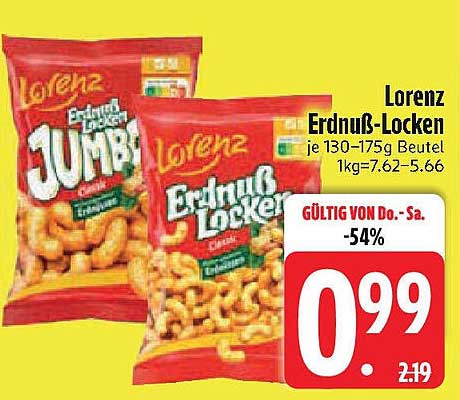 Lorenz Erdnuss-Locken 130-175g Beutel