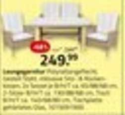 Loungegruppe Polyrattan (3-teilig, inkl. Tisch & 2 Sessel)