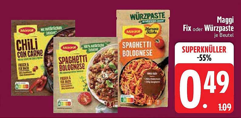 Maggi Fix oder Würzpaste je Beutel