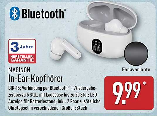 MAGINON In-Ear-Kopfhörer BIK-15 mit Bluetooth®