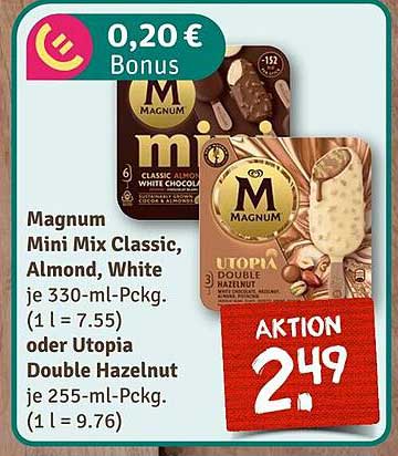 Magnum Mini Mix Classic, Almond, White oder Utopia Double Hazelnut