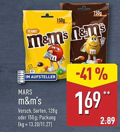 MARS m&m's – Verschiedene Sorten, 150g