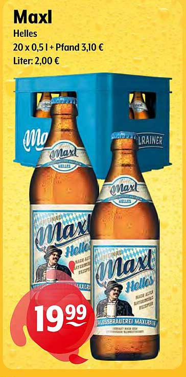 Maxl Helles 20 x 0,5 l + Pfand 3,10 €