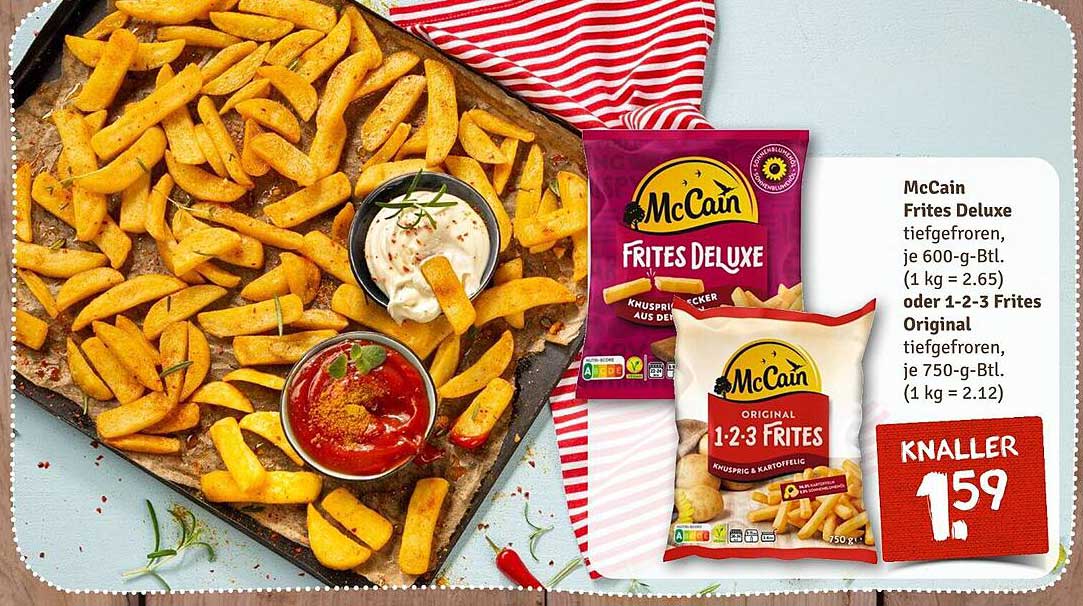 McCain Frites Deluxe 600 g oder 1-2-3 Frites Original 750 g