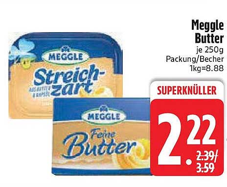Meggle Butter, 250g - Streich-zart und feine Butter