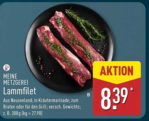 Meine Metzgerei Lammfilet – Aus Neuseeland, in Kräutermarinade