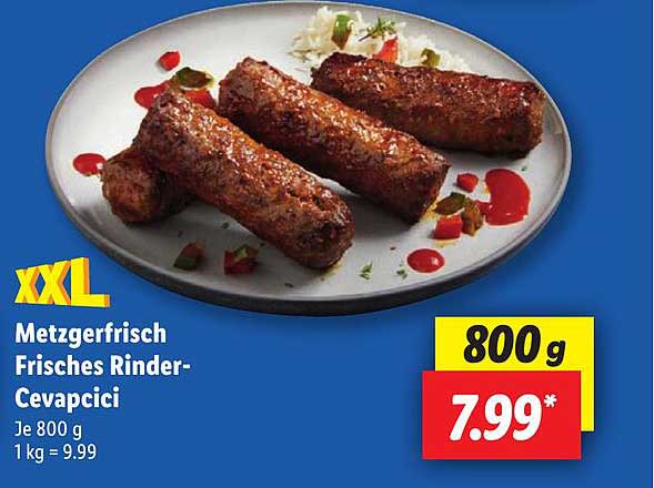 Metzgerfrisch Frisches Rinder-Cevapcici 800 g