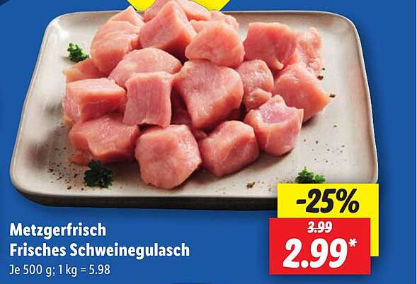 Metzgerfrisch Frisches Schweinegulasch