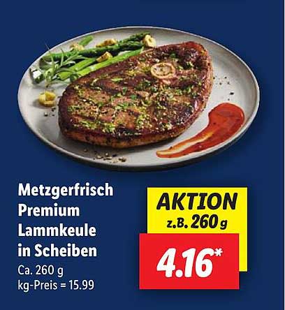 Metzgerfrisch Premium Lammkeule in Scheiben