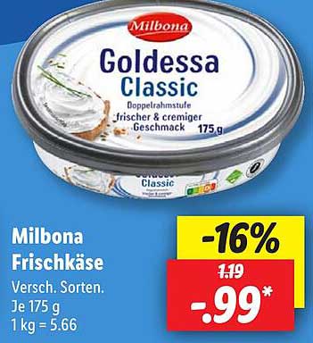 Milbona Goldessa Classic Frischkäse 175 g