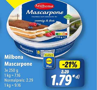 Milbona Mascarpone 250 g