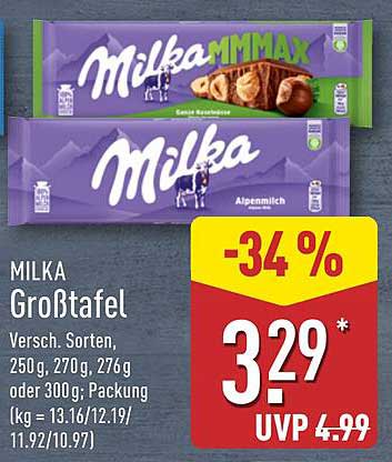 MILKA Großtafel in verschiedenen Sorten