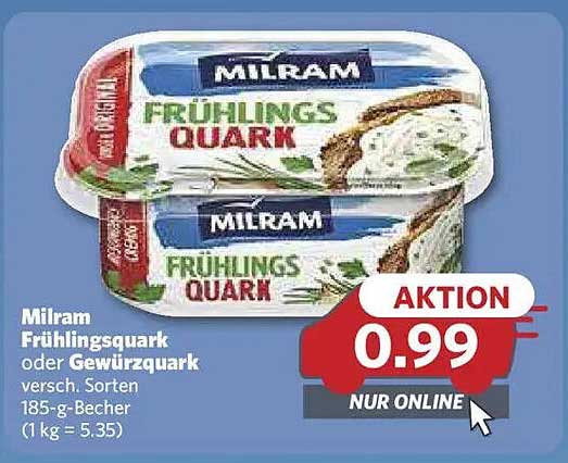 Milram Frischquark oder Gewürzquark 185-g Becher