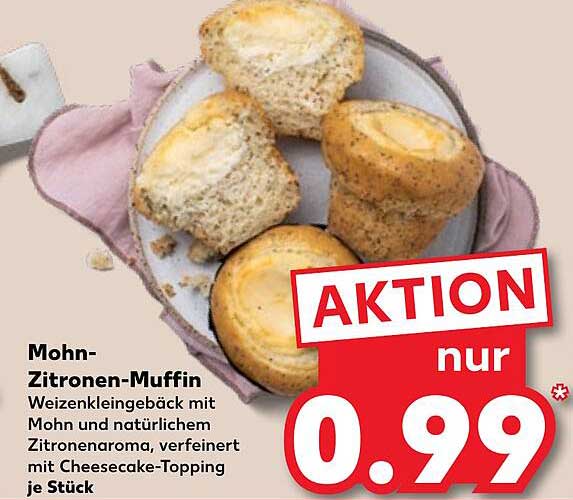 Mohn-Zitronen-Muffin - Weizenkleingebäck mit Mohn und natürlichem Zitronenaroma