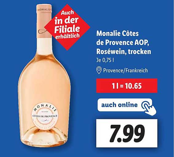 Monalie Côtes de Provence AOP, Roséwein, trocken