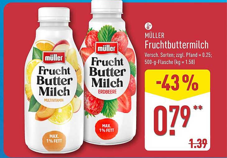 MÜLLER Fruchtbuttermilch 500 g - verschiedene Sorten