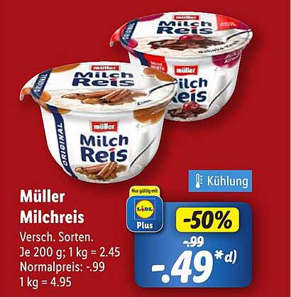 Müller Milchreis - Verschiedene Sorten