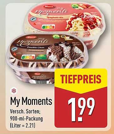 My Moments Eiscreme - Verschiedene Sorten; 900-ml-Packung