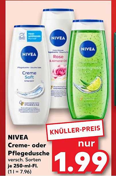 NIVEA Creme- oder Pflegedusche, verschieden Sorten 250ml