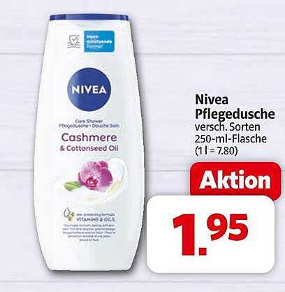 Nivea Pflegedusche Cashmere & Cottonseed Oil 250-ml-Flasche