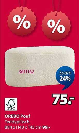 OREBO Pouf Teddyp plush