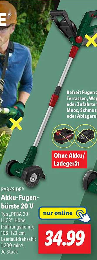PARKSIDE Akku-Fugenbürste 20 V