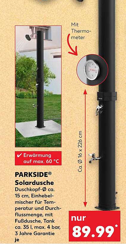 PARKSIDE® Solardusche 35 l mit Thermometer, max. 60 °C