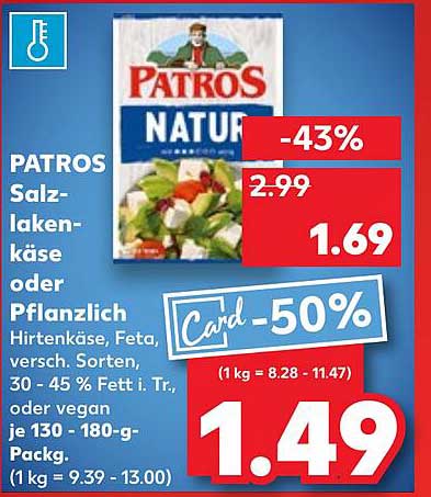 PATROS Salzlakenkäse oder Pflanzlich Hirtenkäse, versch. Sorten