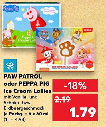 PAW PATROL oder PEppa PIG Ice Cream Lollies