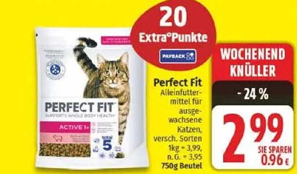 Perfect Fit Alleinfuttermittel für ausgewachsene Katzen - 750g Beutel