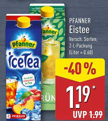 Pfanner Eistee 2-L-Packung - Verschiedene Sorten