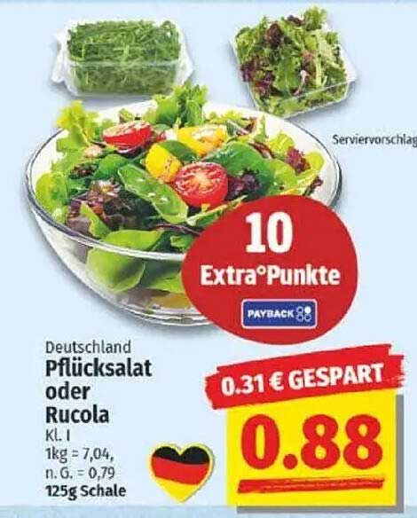 Pflücksalat oder Rucola 125g - frisch und knackig genießen