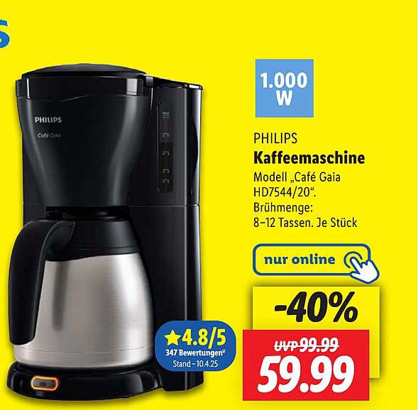 PHILIPS Kaffeemaschine Modell „Café Gaia HD7544/20“