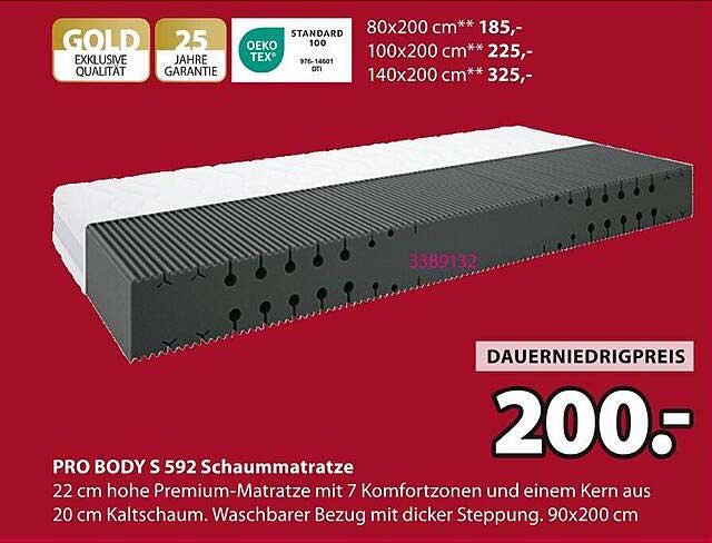 PRO BODY S 592 Schaum-Matratze