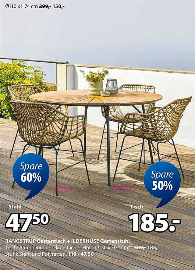 RANGSTRUP Gartentisch + ILDERHUSE Gartenstuhl