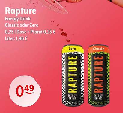 Rapture Energy Drink Classic oder Zero – 0,25 l Dose