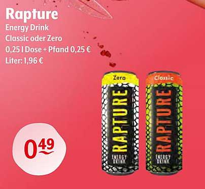 Rapture Energy Drink Classic oder Zero