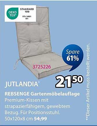 REBENGE Gartenmöbelauflage JUTLANDIA – Premium-Kissen für Ihren Gartenstuhl