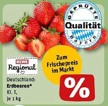 REWE Regional Erdbeeren Kl. I, je 1 kg