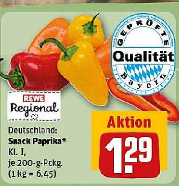 REWE Regional Snack Paprika - 200 g für nur 1,29 €
