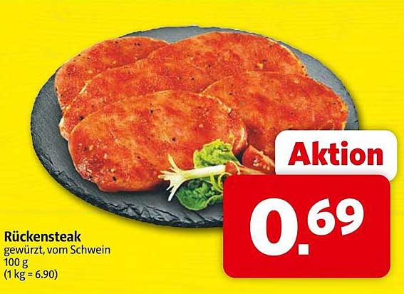 Rückensteak gewürzt, vom Schwein 100 g