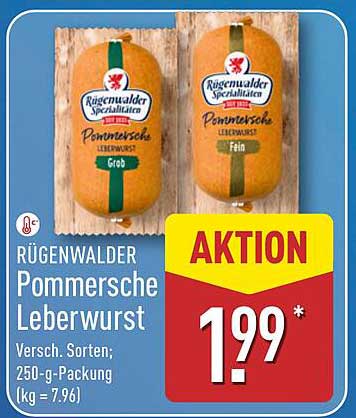 Rügenwalder Pommersche Leberwurst - Verschiedene Sorten