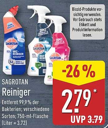 SAGROTAN Reiniger - Entfernt 99,9 % der Bakterien