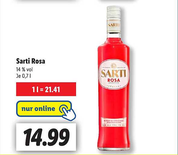 Sarti Rosa 14% vol, 0,7l - Nur online für 14,99€
