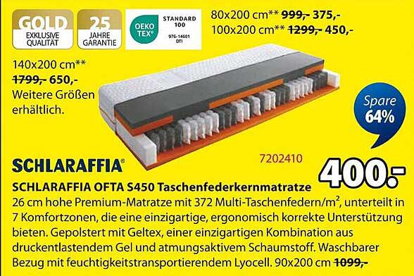 SCHLARAFFIA OFTA 5450 Taschenfederkernmatratze
