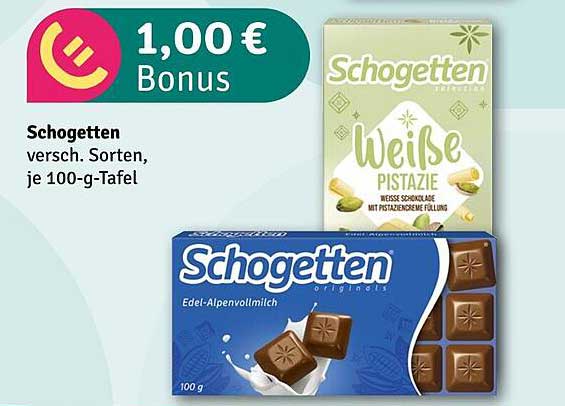 Schogetten versch. Sorten, je 100-g-Tafel